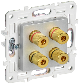 Розетка акустическая
Skandy,  2 пары,   цвет - серебряный,  пластмасса,  SK-S40-K23,  IEK
 - PULSAL.RU