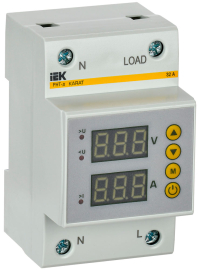 Реле напряжения с контролем тока 1P+N KARAT, 1НО, 32А, 220В AC, IVC31-1-32, IEK - PULSAL.RU