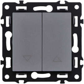 Выключатель для жалюзи
Asthetik,  без фиксации,  без подсветки,   цвет - серый,  пластмасса,  AS-013GY,  Kollinger
 - PULSAL.RU