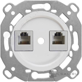 Розетка телефон + компьютер (RJ11 + RJ45)
Шедель,  двойная,   цвет - белый,  пластмасса,  B3-303-21,  Bironi
 - PULSAL.RU