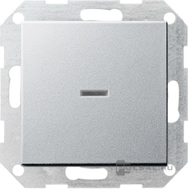 Выключатель двухполюсный с самовозвратом
E2,  Event,  Esprit,  одноклавишный,  с индикацией,   цвет - алюминий,  пластмасса,  012226,  0122 26,  Gira
 - PULSAL.RU