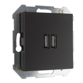 Розетка USB type-A+А, 3,4А
Epsilon,  Retro Liregus,  USB type-A 5V,  двойная,   цвет - черно-коричневый матовый,  пластмасса,  IUK-2-01.R/ON59,  29-217,  LIREGUS
 - PULSAL.RU