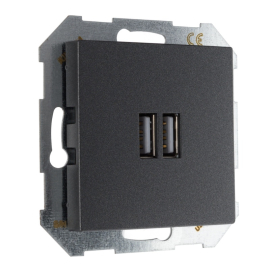 Розетка USB type-A+А, 3,4А
Epsilon,  Retro Liregus,  USB type-A 5V,  двойная,   цвет - антрацит,  пластмасса,  IUK-2-01.E/J,  28-1136,  LIREGUS
 - PULSAL.RU