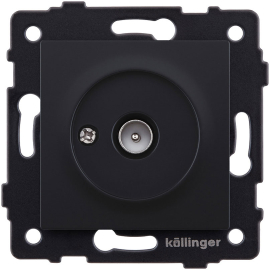 Розетка одиночная TV (тип"папа")
Aspekt,  Eleganz,  Reflex,  телевизионная (TV),  одинарная,   цвет - черный матовый,  пластмасса,  REA-007BM,  Kollinger
 - PULSAL.RU