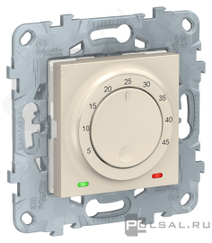 Терморегулятор 10А, НО-контакт, 230В
Unica New Pure,  Unica New Studio,  поворотный,  датчик t° пола (внешний),  без таймера,   цвет - бежевый,  пластмасса,  NU550344,  Schneider Electric
 - PULSAL.RU Терморегулятор 10А, НО-контакт, 230В
Unica New Pure,  Unica New Studio,  поворотный,  датчик t° пола (внешний),  без таймера,   цвет - бежевый,  пластмасса,  NU550344,  Schneider Electric
 - PULSAL.RU