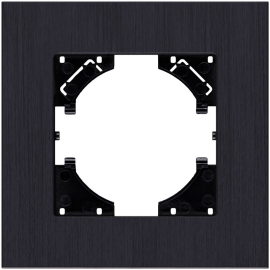 Рамка брашированная AL
Reflex,  1 пост,   цвет - черный брашированный,  горизонтальная,  металл,  RA1BK,  Kollinger
 - PULSAL.RU