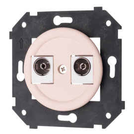 Розетка оконечная
Шедель Бриз,  телевизионная (TV),  двойная,   цвет - песочное золото матовый,  пластмасса,  B3-306-24M,  Bironi
 - PULSAL.RU