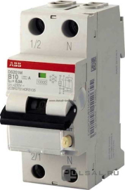 Автоматический выключатель дифференциального тока DS201 M C6 AC30 DS201 M, 1+N полюс, 6А, C, 10 кА,  тип - AC, 30 мА, DS201 M C6 AC30, ABB - PULSAL.RU